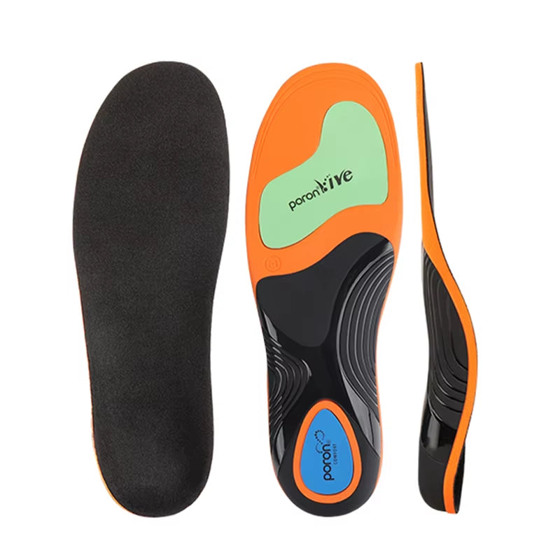 Camber high-arch orthotic insole, underside and side profile