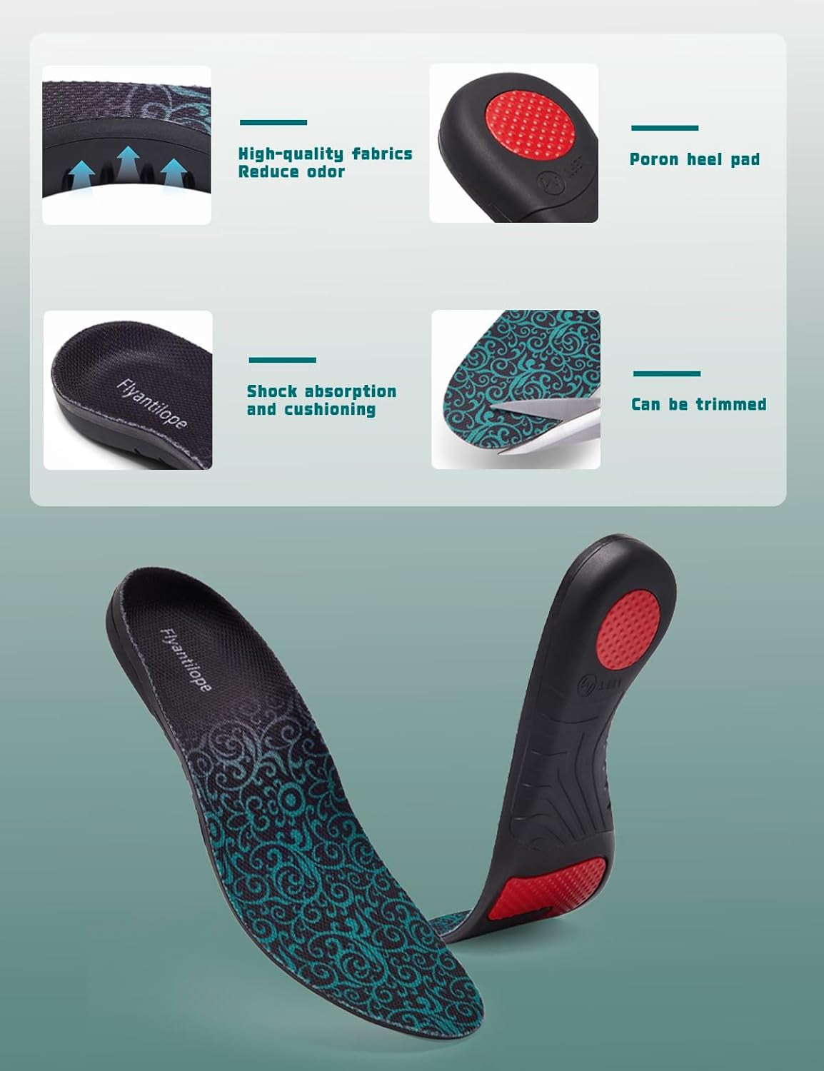Plantar Fasciitis Insoles for Men Women, 220+ Lbs Heavy Duty Support Pain Relief Orthotics, High Arch Support for Pain Relief, Flat Feet Orthotic Insert, Work Boot Shoe Insole Fit for Standing All Day